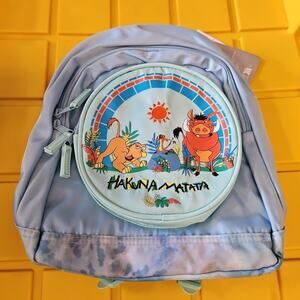 The Lion King Simba Timon Pumba Hakuna Matata Disney Mini Blue Backpack NWT